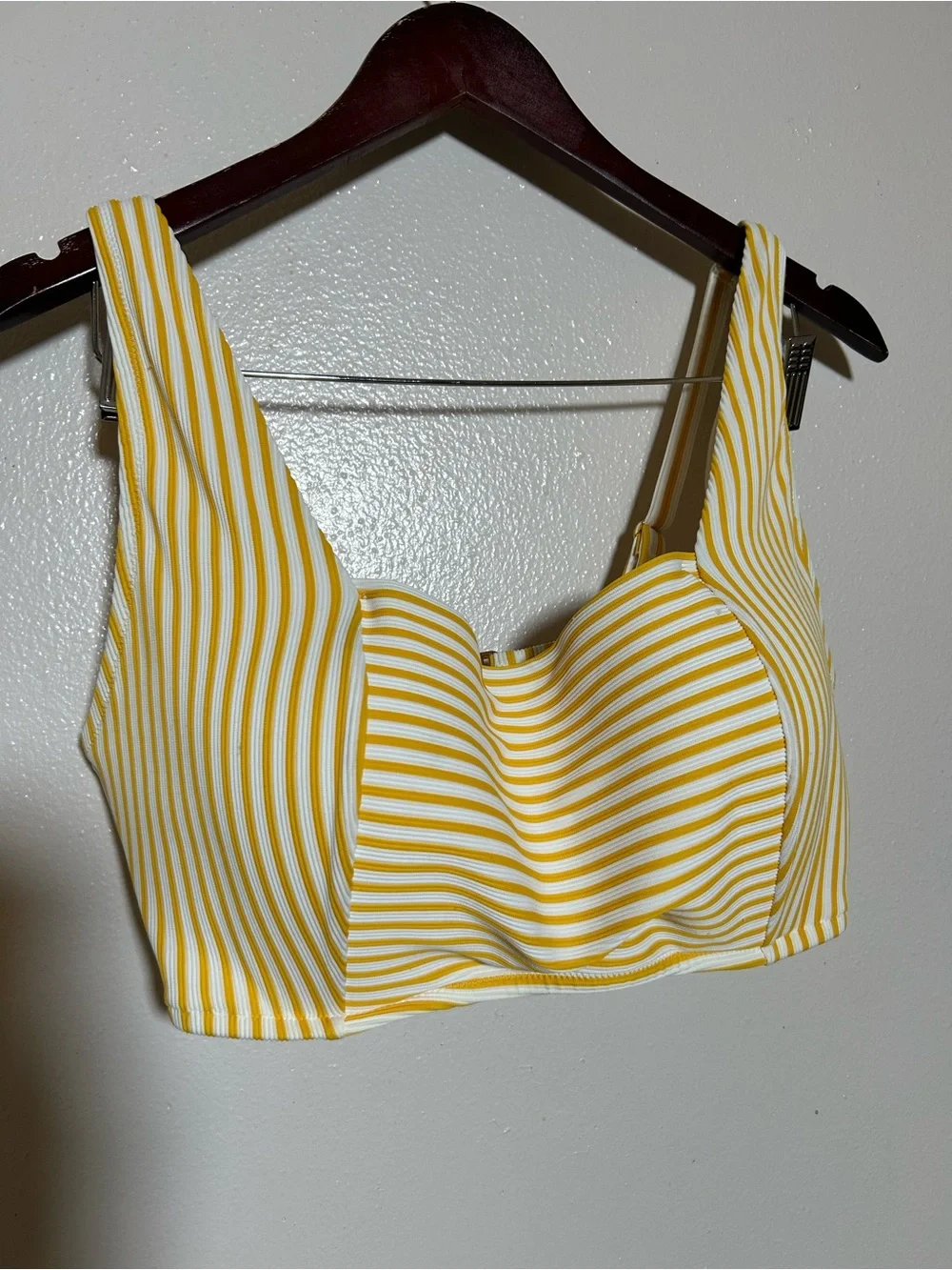 Striped Yellow & White Bikini Top Size 38D - Picture 2 of 9